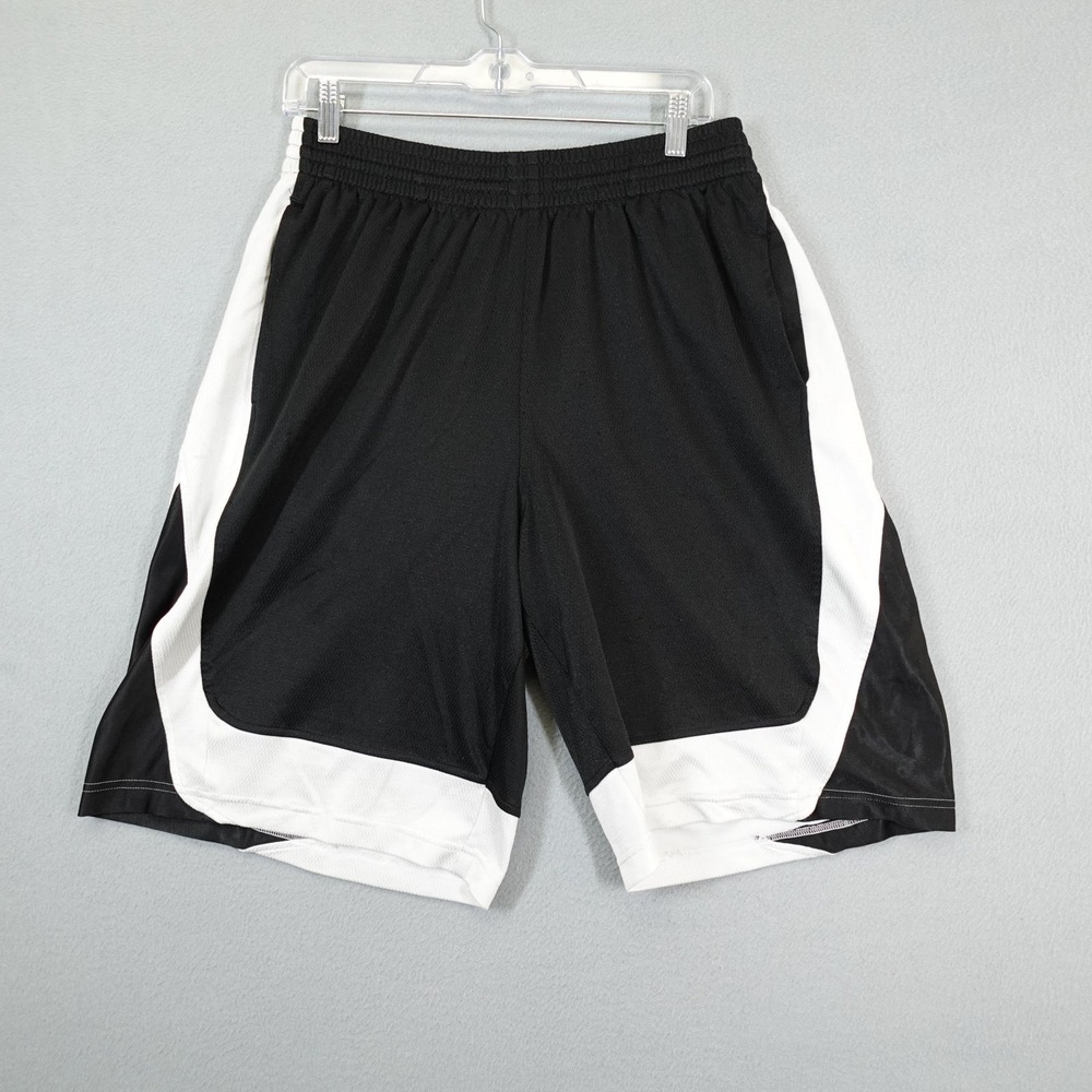 Adidas Basketball Shorts Mens L Black White Mesh Athletic Gym Activewear